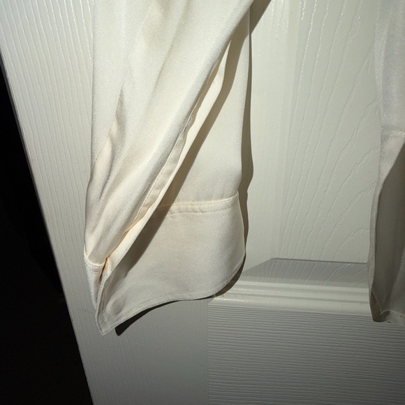 Vince Silk Long-Sleeve Optic White Blouse - Picture 5 of 7